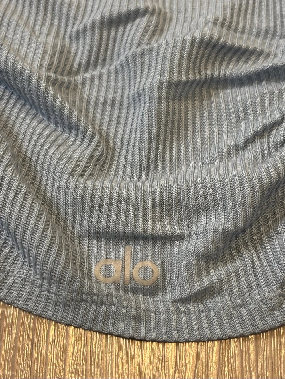 Alo Yoga Gather Long Sleeve in Light Blue Gray